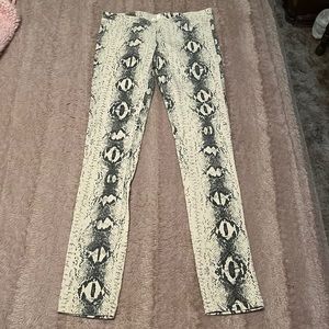 Snakeskin stretchy pants